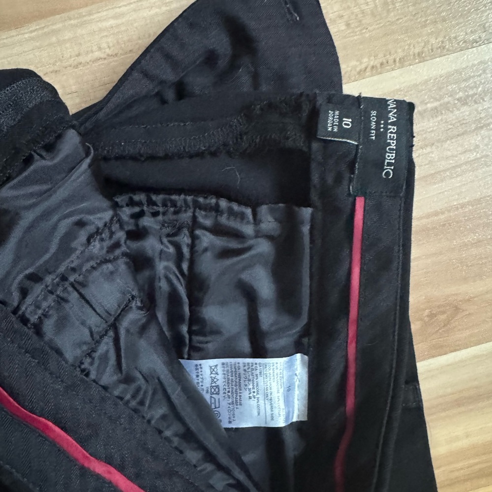Banana Republic Black Pants with Red Waist Trim